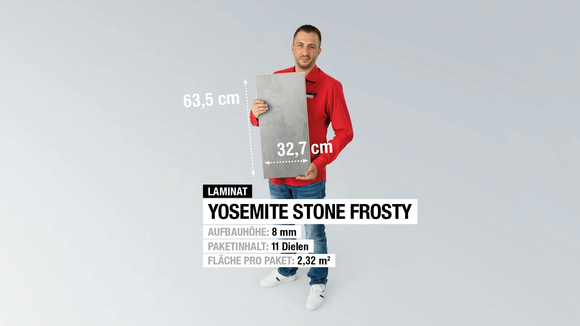 Laminat BoDomo Premium Yosemite Stone frosty Produktbild rendering7 zoom