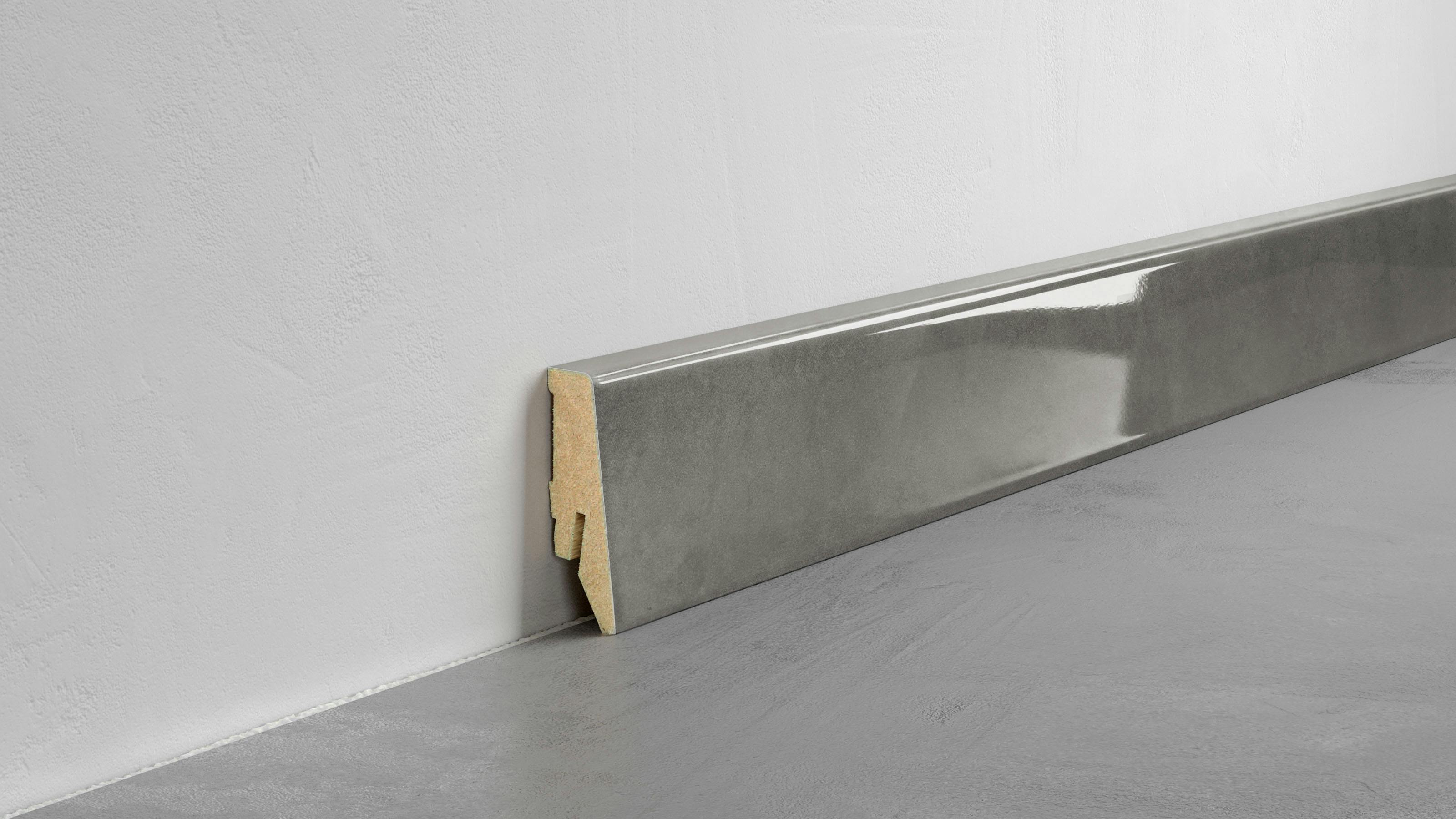 Fußleiste Exquisit - Pastell anthrazit - 58 mm Produktbild Schlafzimmer - Urban zoom