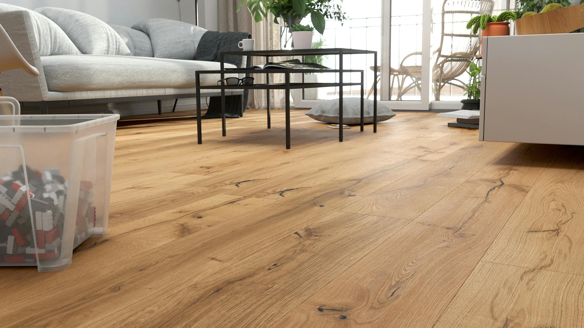 Parkett Thede & Witte Eiche markant rustikal geb&uuml;rstet ge&ouml;lt Produktbild Schlafzimmer - Urban zoom