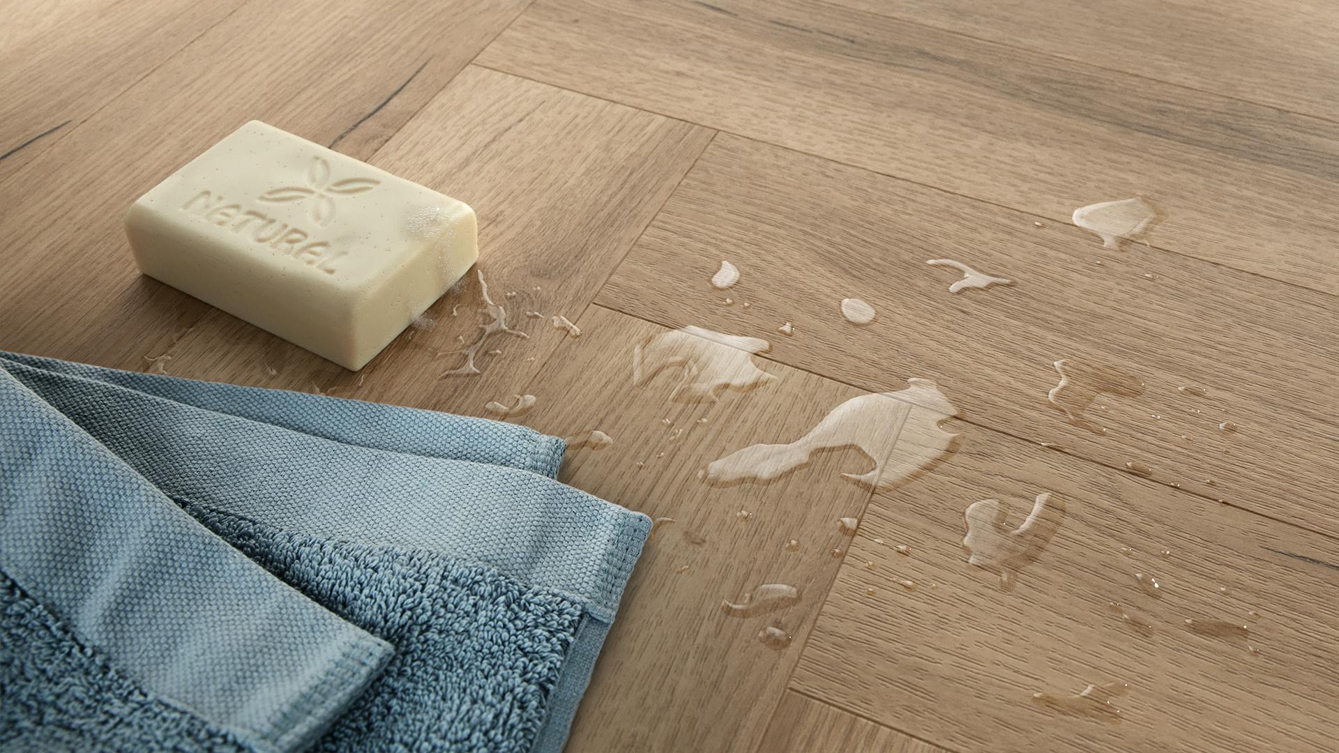 Regence Sand Fischgr&auml;t Produktbild K&uuml;che &amp; Esszimmer - Modern mit Treppe zoom