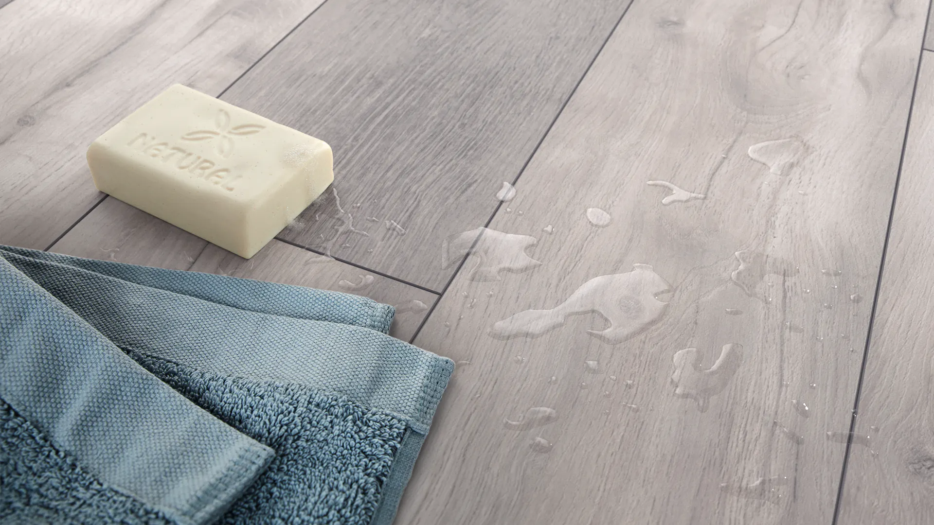 Laminat Kronoflooring O.R.C.A. Blackwater Oak Produktbild K&uuml;che &amp; Esszimmer - Modern mit Treppe zoom