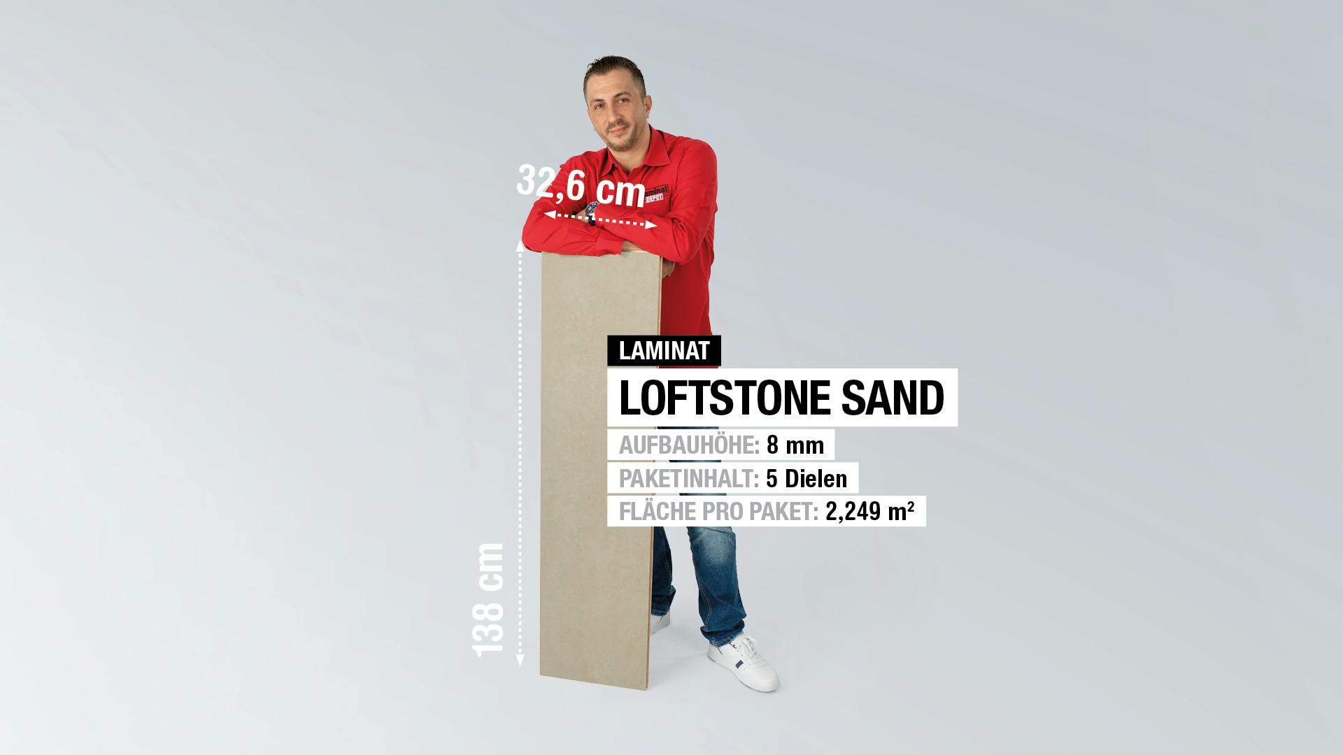 Laminat BoDomo Exquisit Loftstone Sand Produktbild rendering7 zoom