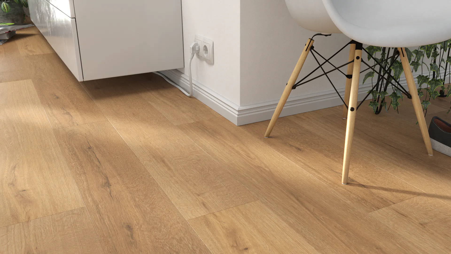 Harvest Oak Honey Produktbild Wohnzimmer - Urban mit Wohnwand zoom