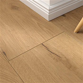 Laminat BoDomo Premium Korbeiche Mandel Produktbild Musterfläche von oben schräg zoom