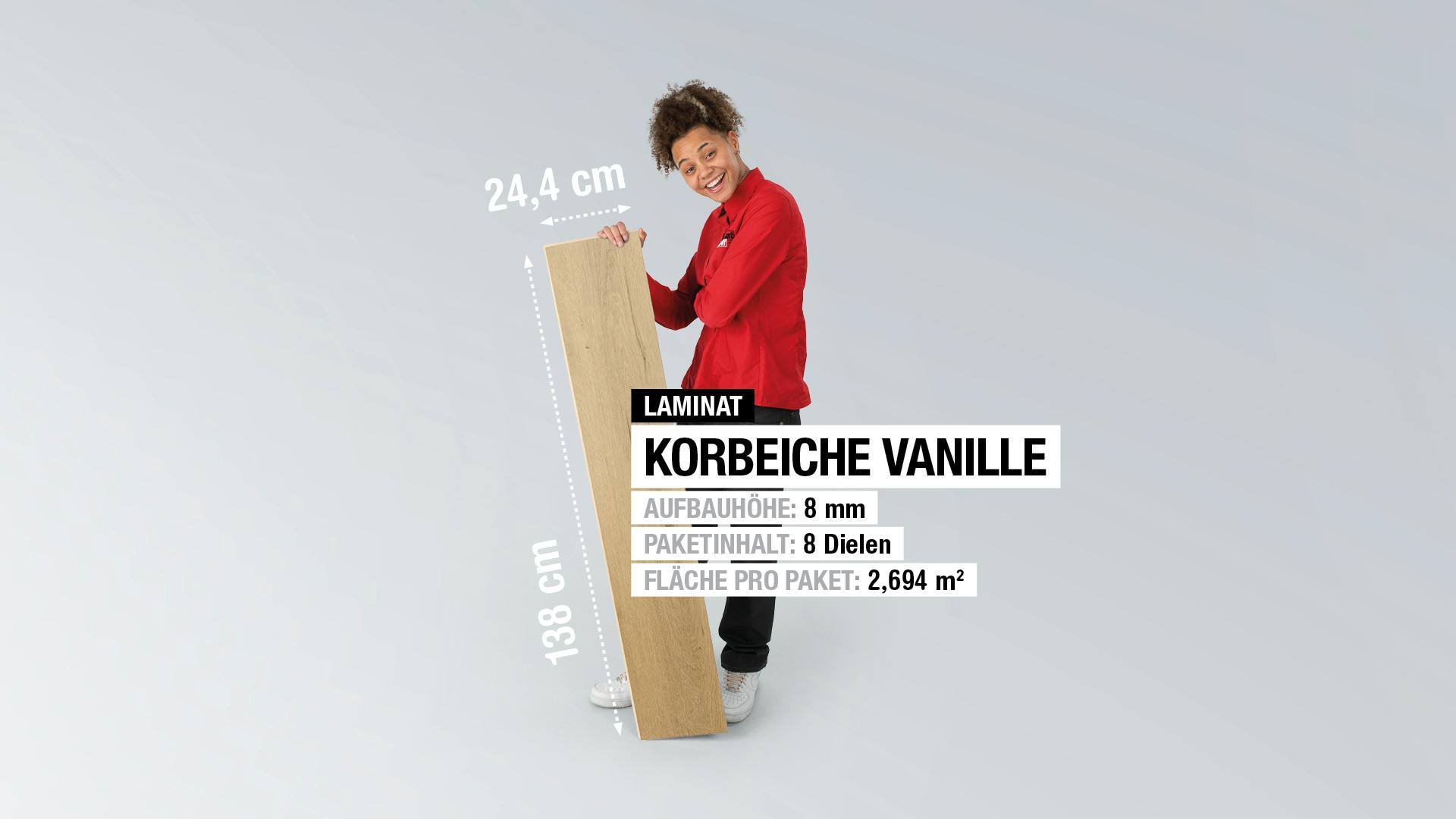 Laminat BoDomo Premium Korbeiche Vanille Produktbild rendering7 zoom