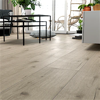 Laminat BoDomo Premium Korbeiche Kalk Produktbild Schlafzimmer - Urban zoom