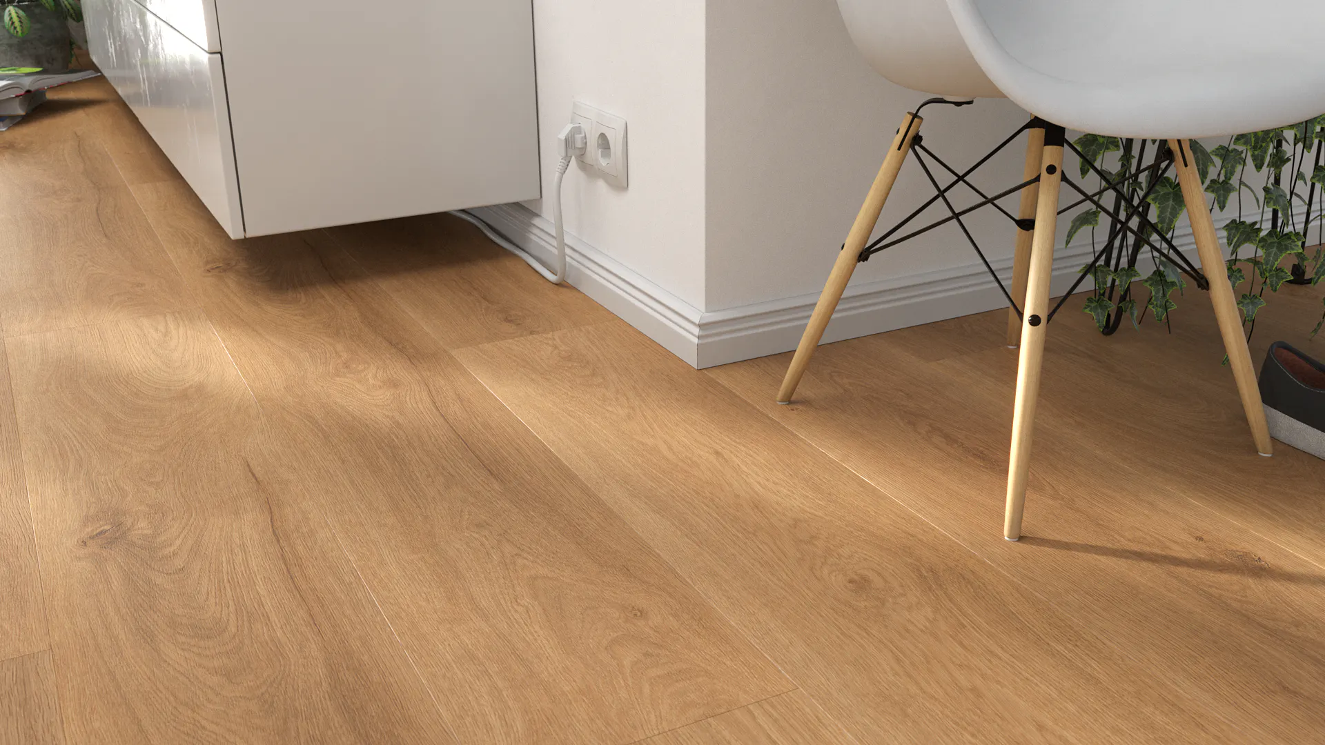 Bloom Oak Caramel Produktbild Wohnzimmer - Urban mit Wohnwand zoom