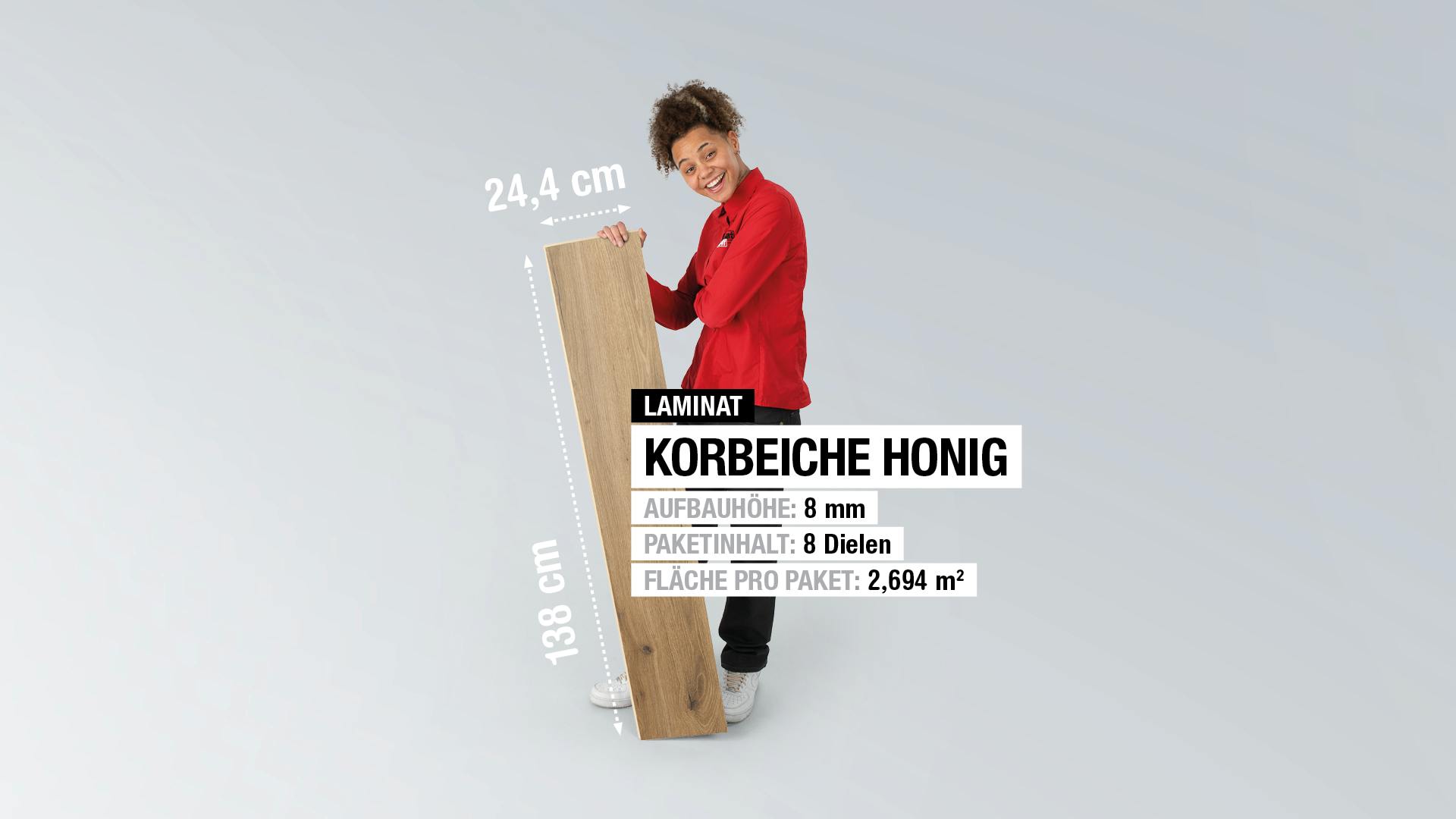Laminat BoDomo Premium Korbeiche Honig Produktbild rendering7 zoom