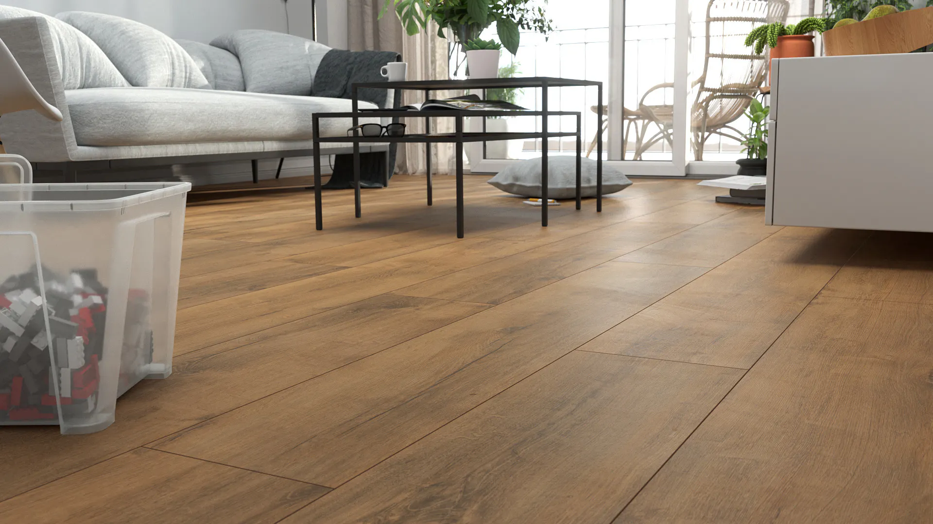 Laminat Kronotex Advanced Plus Vintage Eiche Natur Produktbild Schlafzimmer - Urban zoom