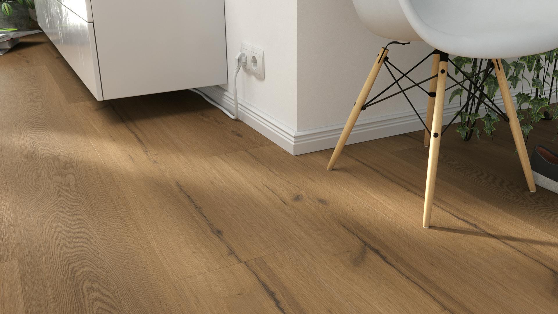 Eiche Royal Caramel Produktbild Wohnzimmer - Urban mit Wohnwand zoom